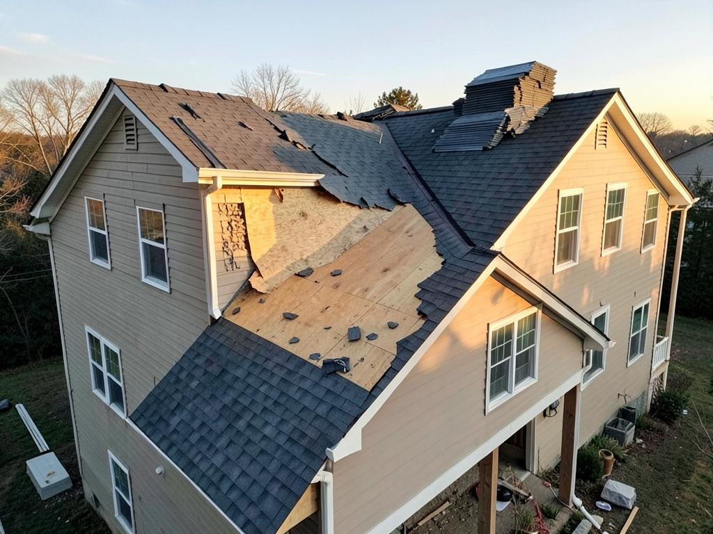 Completed architectural shingle roof on an Idaho home